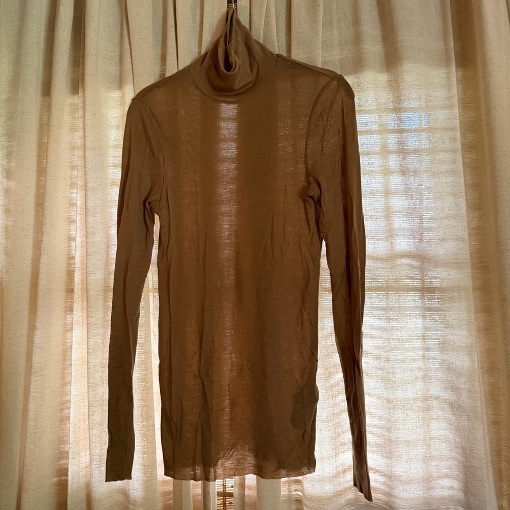 COS Tan Long Sleeve 100% merino Turtleneck